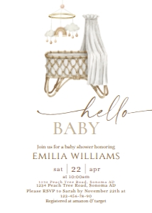 Baby shower invitation (Hello Baby) - BSI-06-1-col-0135: Baby shower invitation - BSI-06-1-col-0135