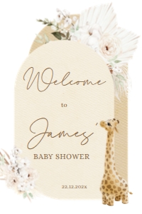 Baby shower welcome sign - BSWS-08-col-0141 design preview