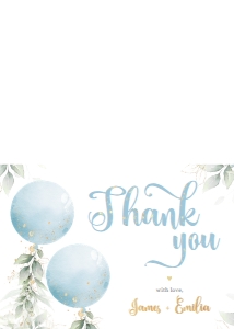 Thank You card (Folded) - TYC-09-f-3 Col-0142 (5x7 in): Baby shower invitation set - BSIS-11-col-0142