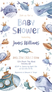Electronic baby shower invite - IB-91-col-0155 design preview