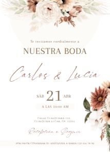 Spanish wedding invitation - SWI-06-col-1006 design preview