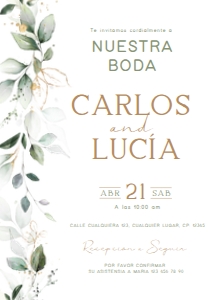 Spanish wedding invitation - SWI-09-col-1009 design preview