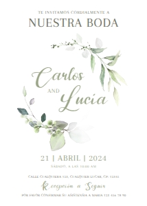 Spanish wedding invitation - SWI-10-col-1010 design preview