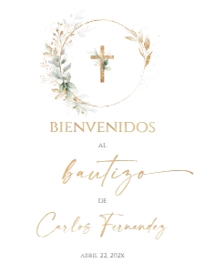 Spanish Bautizo Welcome Sign - SBW-42 Col-0170 (18x24): Spanish Bautizo Sign - SBW-42-col-0170