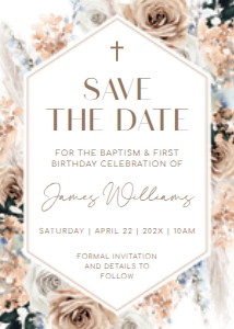 Baptism Save The Date Invitation - EBI-55-col-0024: Save the date baptism - EBI-55-col-0024