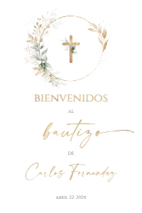 Spanish Bautizo Welcome Sign - SBW-42 Col-0170 (24x36): Spanish Bautizo Sign - SBW-42-col-0170