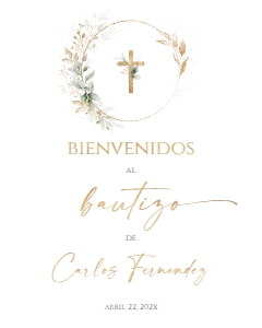 Spanish Bautizo Welcome Sign - SBW-42 Col-0170 (16x20): Spanish Bautizo Sign - SBW-42-col-0170
