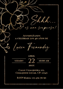 Spanish Birthday Adult Invitation - SAI-17-col-0171: Spanish adult invitation - SAI-17-col-0171