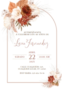 Spanish Birthday Adult Invitation - SAI-18-col-0172: Spanish adult invitation - SAI-18-col-0172