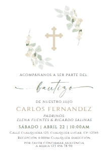 Spanish Bautizo Invitaciones - SBI-61-col-0182 design preview