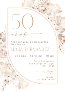 Spanish Birthday Adult Invitation - SAI-21-col-0185: Spanish adult invitation - SAI-21-col-0185