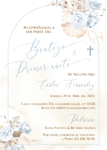 Spanish Bautizo Invitaciones - SBI-63 Col-0183: Spanish Bautizo Invitaciones - SBI-63-col-0183