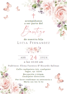 Spanish Bautizo Invite - SBI-68-col-0178: Spanish Bautizo Invitaciones - SBI-68-col-0178