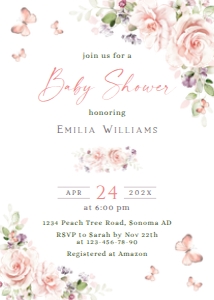 Baby shower invitation - BSI-34-1-col-0178: Baby shower invitation - BSI-34-1-col-0178
