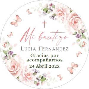 Spanish Bautizo Tag - ST-33-col-0178 (2x2 in) (round): Spanish tag - ST-33-col-0178