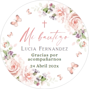 Spanish Bautizo Tag - ST-33-col-0178 (round): Spanish tag - ST-33-col-0178