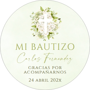 Spanish Bautizo Tag - ST-46-col-0206 (round): Spanish tag - ST-46-col-0206