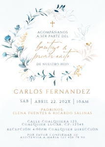 Spanish Bautizo Invitacion - SBI-85-2-col-0208: Spanish Bautizo Invitaciones - SBI-85-2-col-0208