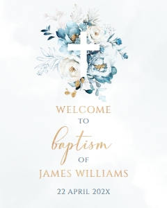 English Baptism Welcome Sign - EBW-33-1-col-0209 (16x20): Baptism welcome sign - EBW-33-1-col-0209