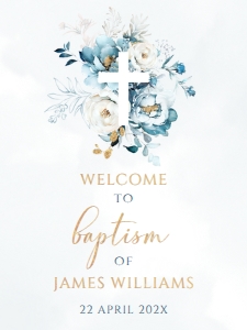 English Baptism Welcome Sign - EBW-33-1-col-0209 (18x24): Baptism welcome sign - EBW-33-1-col-0209