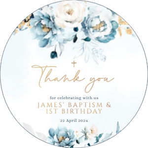 English Tag - ET-44-col-0211 (2x2 in) (round): Baptism Tag - ET-44-col-0211