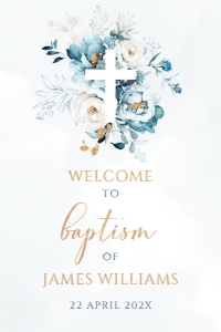 English Baptism Welcome Sign - EBW-33-1-col-0209 (24x36): Baptism welcome sign - EBW-33-1-col-0209