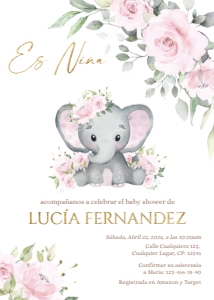 Spanish Baby Shower Invitation - SBSI-06-col-0075: Spanish baby shower invitation - SBSI-06-col-75