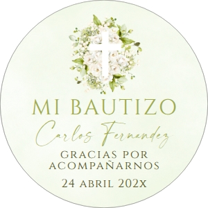 Spanish Bautizo Tag - ST-46-col-0206 (2x2 in) (round): Spanish tag - ST-46-col-0206
