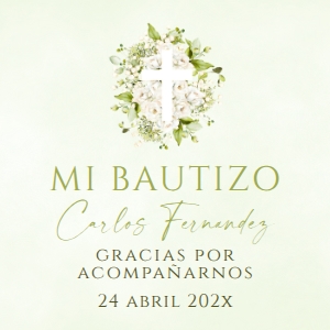 Spanish Bautizo Tag - ST-46-col-0206 (2x2 in) (square): Spanish tag - ST-46-col-0206