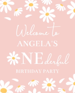 Editable Daisy Welcome Sign Birthday Party Sign16 x 20 in design preview