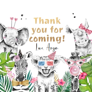 Editable Safari Animal Square Gift Tag design preview