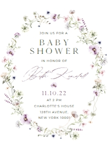 Editable Flower Floral Baby Shower Invitation design preview