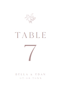 Editable flower table number design preview