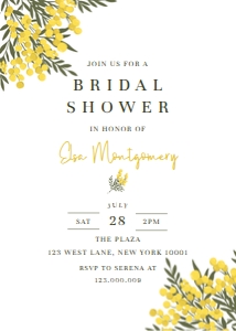 Editable Mimosa Bridal Shower Invitation: Editable Mimosa Bridal Shower Invitation