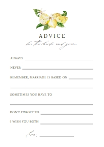 BRIDAL SHOWER GAME ADVICE CARD design preview