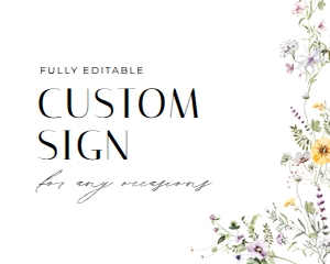 editable summer flower custom sign design preview