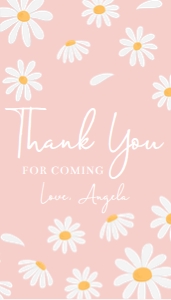 Editable Daisy Thank you tag Printable design preview