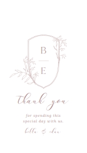 Editable crest wedding favor tag thank you tag gift tag design preview