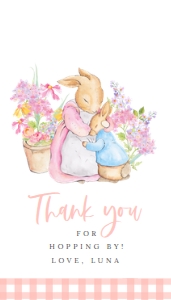 Peter Rabbit Gift Tag Thank you tag design preview