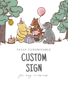 winnie the pooh custom sign design preview