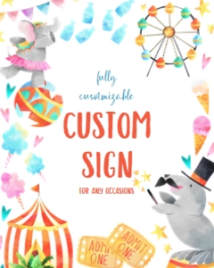 Editable Circus custom sign design preview