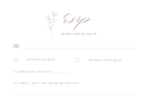 Editable flower wedding rsvp card 2: Editable flower wedding invitation 2