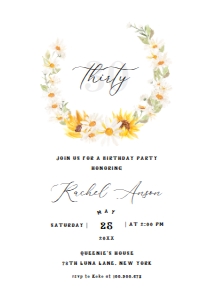 Editable Daisy birthday invitation: Editable Daisy birthday invitation