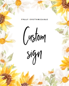 Editable Watercolor Daisy Custom Sign 2 design preview