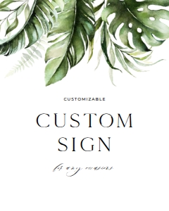 Editable Tropical Leaf Custom Sign design preview