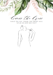 Editable Tropical Guess the dress bridal shower game design preview