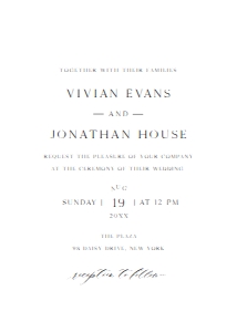 Modern Elegant Minimalist Wedding invitation design preview