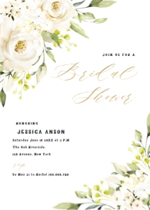 Editable flower floral bridal shower invitation design preview