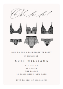 Editable bachelorette party invitation lingerie: Editable bachelorette party invitation lingerie