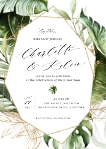 Editable Tropical Bridal Shower Invitation design preview